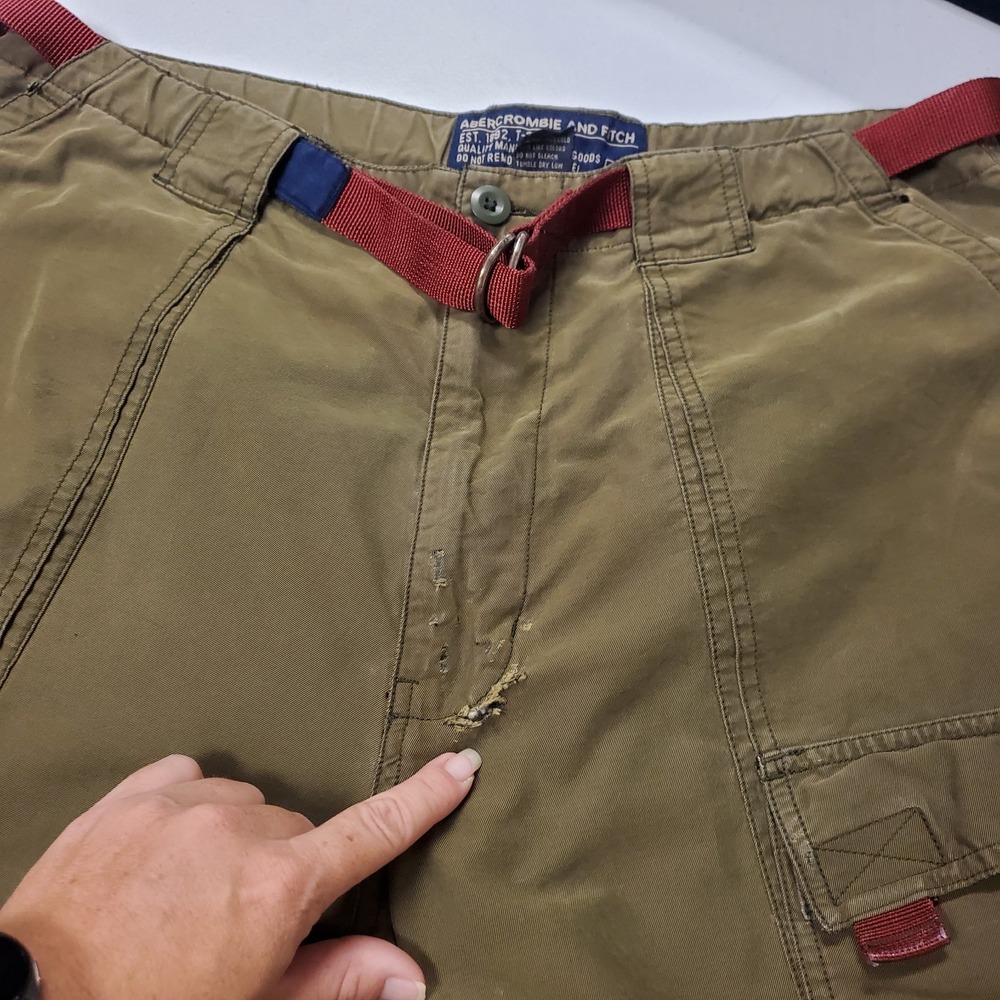 Abercrombie & Fitch Mens Vintage Y2K Paratrooper Pants Size L Military Cargo - Picture 10 of 14